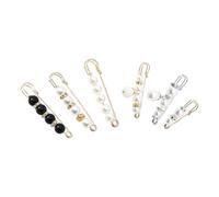 LIGHTAOTAO Lot de 6 Broches Épingles à Pull en Alliage et Plastique, Ajusteur de Taille de Pantalon Décoratif et Élégant, pour Châles et Vêtements Féminins