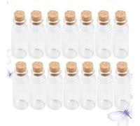 LIGHTAOTAO Mini Bouteilles en Verre et Rangement Décoratif Lot de 20 Bouchon en Liège, Capacité 40ml Présents DIY pour Fêtes