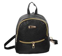 LIGHTAOTAO Mini Paquet à Dos pour Filles en Cuir Pu Noir, Style Mode | Double Bretelle Réglable, Grosse Capacité de Rangement, pour Voyage et Cyclisme
