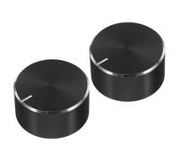 LIGHTAOTAO Noir Bouton de Potentiomètre Rotatif en Plastique 6mm, 2 Pièces | Usage pour Bureaux et Maisons, Compatible Axe d Demi-rond, Capuchon de Commande Discret
