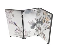 LIGHTAOTAO Paravent Pliable d'art Chinois Surface Miroir, Écran de Bureau Japonerie Compact en PVC pour Décoration Feng Shui Nouvel an 2026, Ornement Pliant pour Table Basse et Événements