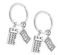 LIGHTAOTAO Porte-clés Accessoire Léger et Polyvalent en Alliage de Zinc Calculatrice Argenté Lot de 2 Pièces, Présent pour Professionnels Finance pour Diplômés
