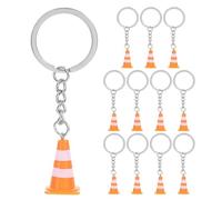 LIGHTAOTAO Porte-clés Miniatures de Cône de Circulation, Lot de 12 Pièces en Alliage de Zinc et Abs, Compact et Portable, pour Paquet à Dos ou Fête D'anniversaire