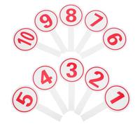 LIGHTAOTAO Raquettes de Score Numérotées 1 à 10 Lot de 10, Pagaies Effaçables à Sec, Dimensions 9,5 X 19 CM, Blanc Chiffres Rouges, Tableaux pour Pom-Pom et Notation en Compétition