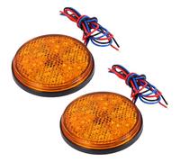 LIGHTAOTAO Réflecteurs LED Ronds 2 Pièces pour Feux de Position Latéraux, Lumière Jaune pour Camions, Motos et Fourgonnettes, Indicateurs Lumineux Étanches en Plastique