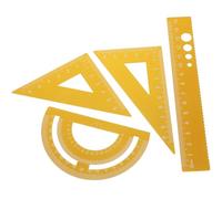 LIGHTAOTAO Règles Métalliques Portable Ensemble de 4 en Alliage D'aluminium Règle Triangulaire et Rapporteur pour Bureau pour Travail et Dessin