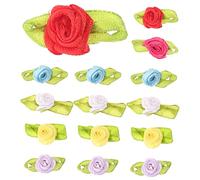 LIGHTAOTAO Roses en Ruban De Satin Multicolores 200 Pcs pour Bricolage Floral DIY, Petites Fleurs Artificielles en Tissu 1,5 Cm, Décoration Mariage Et Accessoires Couture