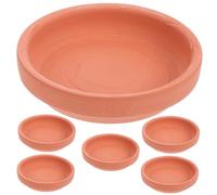 LIGHTAOTAO Soucoupes à Eau pour Plantes en Pot, 6 Pièces, Terre Cuite Ronde | Argile Rouge, Aspect Terracotta Chaleureux, pour Étagères et Balcons, Accent Décoratif, pour Cactus