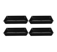 LIGHTAOTAO Soucoupes de jardinières en Plastique Rectangle 4pcs en PP Noir, Plateau Stable pour Pot de Fleurs, Protection Tapis en Usage Quotidien