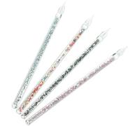 LIGHTAOTAO Stylo de Signature Créatif 4 Pièces en Verre Coloré Plume en Spirale, pour Écriture Artistique et Décoration Lors d'Événements Spéciaux Style Aléatoire