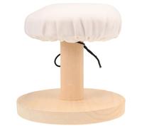 LIGHTAOTAO Tabouret de Repassage Rond en Bois Massif Tissu Blanc, Multi-fonctionnel et Stable, Support Maison et Hôtel, Planche à Repasser Compacte