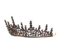 LIGHTAOTAO Tiare Baroque Vintage en Alliage Noir, Accessoire pour Cheveux Chic et Couronne Rétro pour Mariage, Fête ou Concours de Beauté
