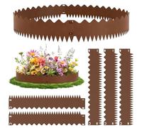 Lightasea 5 pièces Bordure de Jardin en Acier Corten,Style ondulé,107,5cm(L) x 15cm(H),Bordure Flexible avec Finition rouillée, idéale pour l'aménagement paysager,allées,massifs de Fleurs (Marron)