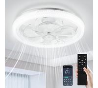 Lightasea Ventilateur Plafond avec Lumiere, Ventilateur de Plafond avec Telecommande, 3 Températures de Couleur et 6 Vitesses, Plafonnier Ventilateur Silencieux pour Salon et Chambre à Coucher