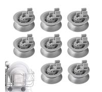 LightBeacon Lot de 8 Roulettes pour Lave-Vaisselle, 30 mm, Plastique Gris, pour Panier Supérieur et Inférieur, Installation sans Outil