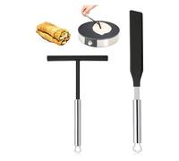 LightBeacon Pack de 2 étaleurs de Pâte en Acier Inoxydable, Rateau Crepe, Kit étaleur de Crêpes et Spatule, Spatule Crepe, Etaleur Crepe, Ustensile de Cuisine pour la Cuisine à Domicile