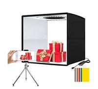 Lightbox 20 cm 25 cm 30 cm 40 cm Boîte à Lumière Mini Photo Studio Boîte Photographie Lumière Studio Tir Tente Boîte Kit & 6 Décors pour la Photographie en Studio(30 cm Black)