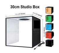 Lightbox 80 60 40 30cm Photo Ring LED Light Studio Box 6 12 Arrière-Plans de Couleur Photographie de Table Soft Shooting Tent Box pour la Photographie en Studio(30cm Box 6 Colors)