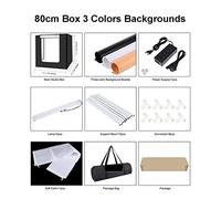 Lightbox 80 60 40 30cm Photo Ring LED Light Studio Box 6 12 Arrière-Plans de Couleur Photographie de Table Soft Shooting Tent Box pour la Photographie en Studio(80cm Box 3 Colors)