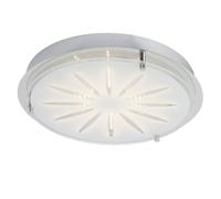 Lightbox applique murale et plafonnier LED ronde avec Ø 33 cm - Basic plafonnier - 16 W - 1600 lm - 3000 K - en métal/verre - en chrome