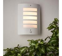 Lightbox Basic Applique murale d'extérieur | 29 x 23 cm | applique murale d'extérieur blanche avec couvercle en plastique mat & détecteur de mouvement | protégée contre les éclaboussures (IP44) | E27,