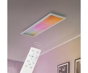 Lightbox Basic LED panneau en saillie | 80 x 20 cm | dimmable par télécommande | panneau mural et de plafond avec LED numérique Frontlight-RGB & CCT (3000-6500 K) | 2100 lm | en aluminium/plastique |
