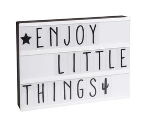 Lightbox boîte lumineuse à messages A4 30x22x5cm Blanc