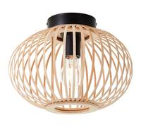 Lightbox Deckenlampe mit Bambus Gitter - Deckenleuchte Ø 30 cm - dimmbare Lampe für Wohnzimmer, Schlafzimmer & Flur - exkl. E27 LED