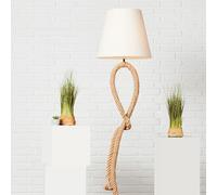 Lightbox Lampadaire avec interrupteur à pied - Lampadaire de style naturel - 175 cm de hauteur - Ø 40 cm - douille E27 - max. 40 W - en corde/textile/métal en couleur naturelle/blanc