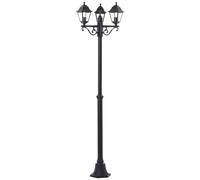 Lightbox lampadaire classique d'extérieur - 188 cm de hauteur, Ø 57 cm - candélabre noir d'extérieur avec protection contre la pluie en verre - pour le jardin - protégé contre les éclaboussures (IP44)