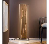 Lightbox - Lampadaire LED 120 cm en bois avec interrupteur au pied & bande LED profilée | Lampe décorative pour salon | Aluminium, métal et pin | Noir | Style contemporain industriel