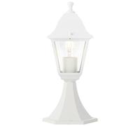 Lightbox lampe de borne avec verre protection contre la pluie - dans le | Borne lumineuse, 37 x 17 x 15 cm, E27, max.60 W, IP44, métal/verre, blanc