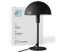 Lightbox lampe de table champignon | lampe de bureau Home Office avec interrupteur à bascule | lampe LED (douille E14) comme lampe de chevet, bureau et accessoire de bureau | en métal en noir argenté