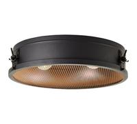 Lightbox Lampe de plafond avec Ø 42 cm - plafonnier vintage - 2 x douille E27 - max. 28 W - en métal noir corindon
