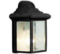 Lightbox lampe murale d'extérieur avec verre de protection contre la pluie- plat - en noir - lampe murale d'extérieur classique pour l'entrée de la maison - 22 x 15 x 12 cm - E27, max. 40 W - en
