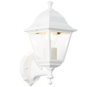 Lightbox lampe murale extérieure avec verre protection contre la pluie - debout - lampe murale blanche d'extérieur pour l'entrée de la maison - 31 x 14 x 19 cm - E27, max. 60 W - en métal/verre