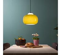 Lightbox lampe suspendue avec abat-jour en verre vert | hauteur max. 1,29 m, Ø 30 cm | suspension vintage réglable en hauteur avec câble raccourcissable | douille E27 | salle à manger | en verre/métal