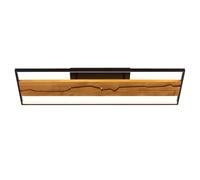 Lightbox LED Deckenlampe mit Holzbalken - moderne Deckenleuchte mit BlitzMuster - Lampe Wohnzimmer, Schlafzimmer, Küche & Flur- inkl. LED