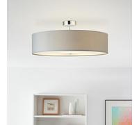 Lightbox LED Deckenlampe Textilschirm Ø 60 cm, E27 Lampe, hellgrau | Lampe de plafond avec abat-jour simple en tissu - métal/textile - 60cm de diamètre