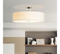 Lightbox LED Deckenlampe Textilschirm Ø 60 cm, E27 Lampe, weiß | plafonnier moderne, avec un abat-jour simple en tissu, métal/textile Ø60cm