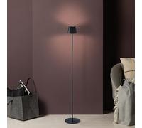 Lightbox LED Lampadaire d'extérieur | lampe d'extérieur sans fil avec batterie | 3 niveaux de gradation tactile | lampe sur pied alimentée par batterie (340 lm, 3000 K) en métal en noir mat |