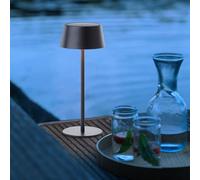 Lightbox LED lampe de table d'extérieur | lampe mobile d'extérieur sans fil | Lampe de table LED d'extérieur, solaire, 3 niveaux d'intensité tactile, 30cm, Ø13cm, 300lm