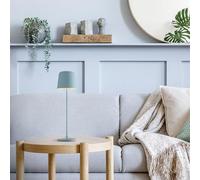 Lightbox LED lampe de table pour intérieur & extérieur | 37 cm / 23 cm de hauteur, Ø 10 cm | bleu nordique mat lampe de table d'extérieur avec variateur tactile | mobile/sans fil | rechargeable par
