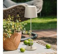 Lightbox LED lampe de table pour intérieur & extérieur | 37 cm / 23 cm de hauteur, Ø 10 cm | lampe de table beige d'extérieur avec variateur tactile | mobile/sans fil/portable | rechargeable par