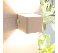 Lightbox LED lampe murale d'extérieur | 10 x 10 x 8 cm | lampe murale d'extérieur rechargeable avec aimant & USB & détecteur de mouvement & interrupteur à bascule & couleur de lumière blanc chaud