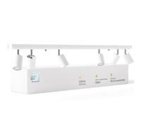 Lightbox LED plafonnier | 6 flammes | 9 x 119 x 15 cm | spot de plafond avec spots orientables | lampe pour le salon, la cuisine ou la chambre (intérieur) | 6 x douille GU10 | en métal blanc