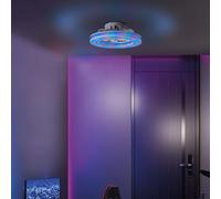 Lightbox LED plafonnier avec ventilateur silencieux & lumière frontale RGB | Ø 42 | plafonnier blanc | lampe de jeu à intensité variable | par télécommande | 26 W | 2700-6500 K | 3100 lm | en