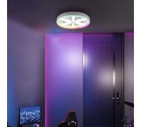 Lightbox LED plafonnier avec ventilateur silencieux & RGB-Frame Light | Ø 48 | plafonnier blanc | lampe de jeu à intensité variable | par télécommande | 48 W | 2700-6500 K | 6400 lm | en