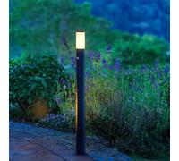 Lightbox Outdoor Wegelampe - 11 cm de hauteur - Ø 12 cm - lampadaire noir d'extérieur avec détecteur de mouvement - pour le jardin - douille E27, max. 20 W - en métal/plastique