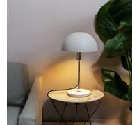 Lightbox Pilz-Tischlampe H 35,5 cm, Beige & Chrom, E14 Lampe